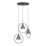 Hanglampen - Hanglamp Niaz 3 - lichts tapse kap getrapt smoke grey glas - Dimehouse