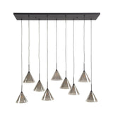 Hanglampen - Hanglamp Niaz 7 - lichts tapse kap smoke grey glas - Dimehouse
