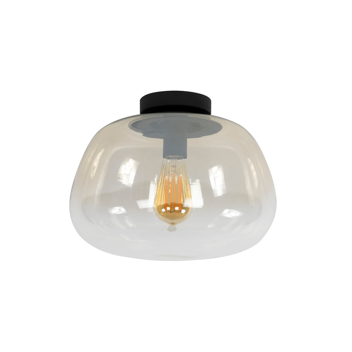 Hanglampen - Plafondlamp Noma Shaded Amber Glas 36x22 cm - Dimehouse