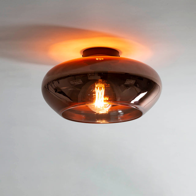 Plafondlampen - Plafondlamp Phil 1 - lichts koperkleuig glas - Dimehouse