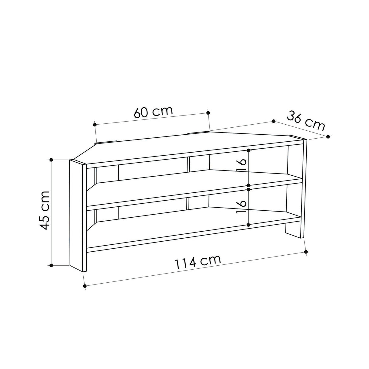 TV Meubels - TV Meubel Thales Eik Melamine 114x45x36 cm - Dimehouse