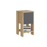 Nachtkastjes - Nachtkastje Ema Eik Antraciet Melamine 30x55x30 cm - Dimehouse