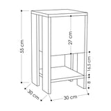 Nachtkastjes - Nachtkastje Ema Wit Mokka Melamine 30x55x30 cm - Dimehouse