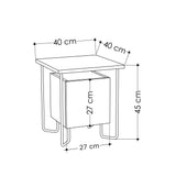 Nachtkastjes - Nachtkastje Acres Donkerbruin Melamine 40x45x40 cm - Dimehouse