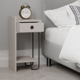 Nachtkastjes - Nachtkastje Sirius Left Mokka Melamine 32x61x30 cm - Dimehouse