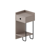 Nachtkastjes - Nachtkastje Sirius Left Mokka Melamine 32x61x30 cm - Dimehouse