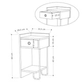 Nachtkastjes - Nachtkastje Sirius Left Mokka Melamine 32x61x30 cm - Dimehouse