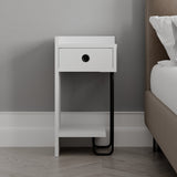 Nachtkastjes - Nachtkastje Sirius Left Wit Melamine 32x61x30 cm - Dimehouse