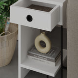 Nachtkastjes - Nachtkastje Sirius Left Wit Melamine 32x61x30 cm - Dimehouse