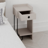Nachtkastjes - Nachtkastje Sirius Rechts Mokka Melamine 32x61x30 cm - Dimehouse