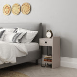 Nachtkastjes - Nachtkastje Sirius Rechts Mokka Melamine 32x61x30 cm - Dimehouse