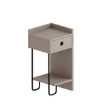 Nachtkastjes - Nachtkastje Sirius Rechts Mokka Melamine 32x61x30 cm - Dimehouse