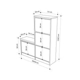 Schoenenkasten - Schoenenkast Dude Wit Melamine 105x118,5x26 cm - Dimehouse