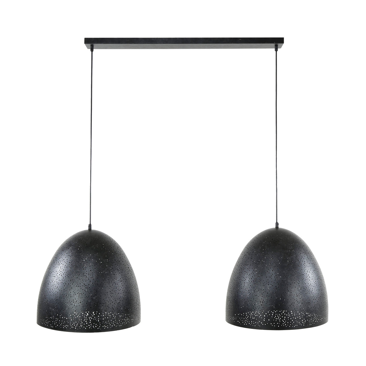 Hanglampen - Industriële Hanglamp Kylian 2 - lichts Metaal Zwart - Dimehouse