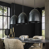 Hanglampen - Industriële Hanglamp Kylian 3 - lichts Metaal Zwart - Dimehouse