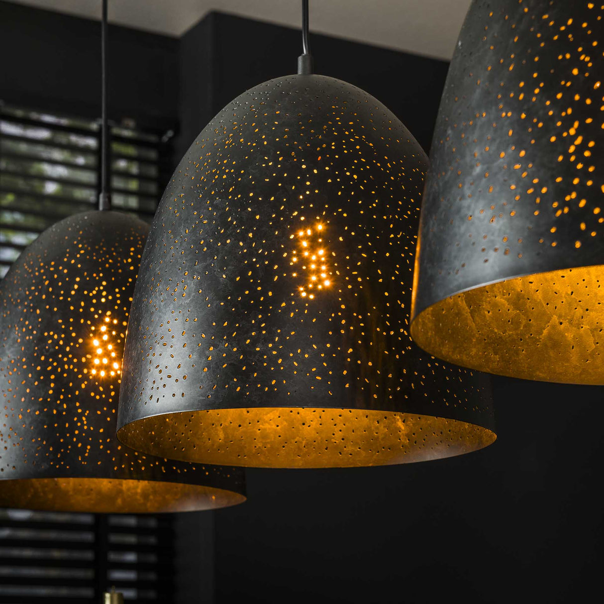 Hanglampen - Industriële Hanglamp Kylian 3 - lichts Metaal Zwart - Dimehouse