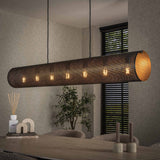 Hanglampen - Hanglamp Knox 7 - lichts XL mesh zwart - Dimehouse