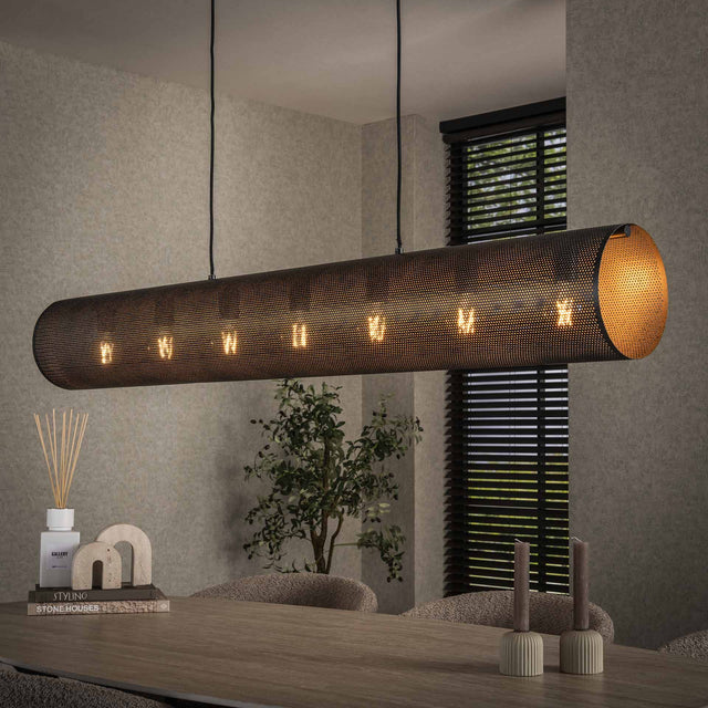 Hanglampen - Hanglamp Knox 7 - lichts XL mesh zwart - Dimehouse