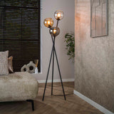 Vloerlampen - Vloerlamp Nova 3 - lichts Zwart met Globes - Dimehouse