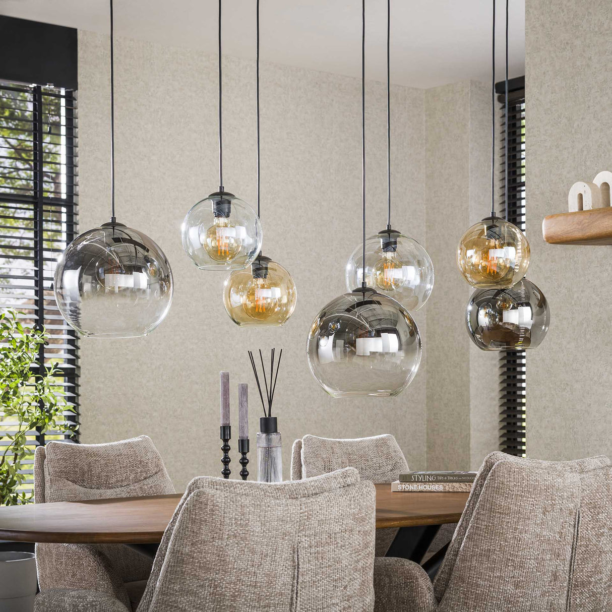 Hanglampen - Moderne Hanglamp Glas 7 - lichts Juliette - Dimehouse
