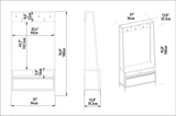 Kapstokken - Garderobemeubel Kapstok Walnoot Melamine Devon - Met Vakken en Lade - Dimehouse