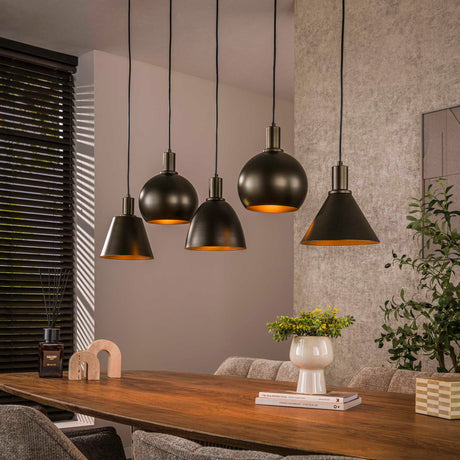 Hanglampen - Hanglamp Sienna 5 - lichts Bruin 120 cm - Dimehouse