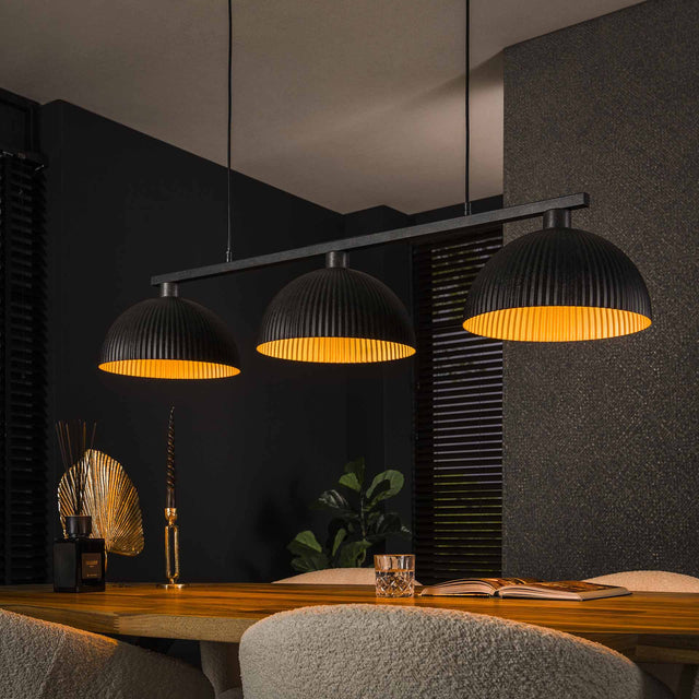 Hanglampen - Hanglamp Melo 3 - lichts metaal zwart - Dimehouse