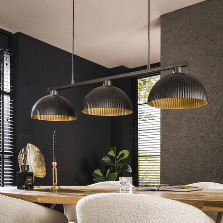 Hanglampen - Hanglamp Melo 3 - lichts metaal zwart - Dimehouse