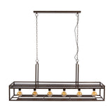 Hanglampen - Hanglamp Eloisa 6 - lichts metaal bruin - Dimehouse