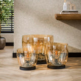 Vloerlampen - Vloerlamp Dain UP XXL Amberkleurig glas - Dimehouse