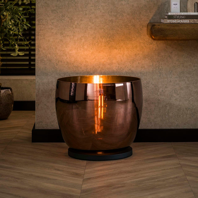 Vloerlampen - Vloerlamp Dain UP XXL Koperkleurig glas - Dimehouse