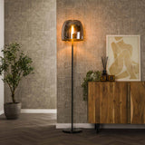Vloerlampen - Glazen Vloerlamp Dain Chroomkleurig - Dimehouse