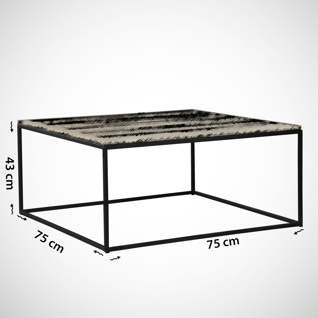 Salontafels - Vierkante salontafel Walnoot - 75x75 cm - Pola - Dimehouse