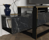 TV Meubels - TV Meubel Bianco Zwart Goud Melamine 160x49,8x46,1 cm - Dimehouse