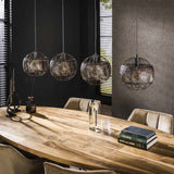 Hanglampen - Hanglamp Alfie 4 - lichts metaal zwart bruin - Dimehouse