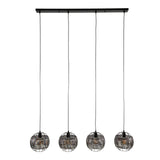 Hanglampen - Hanglamp Alfie 4 - lichts metaal zwart bruin - Dimehouse