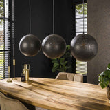 Hanglampen - Hanglamp Zeno 3 - lichts Ø30 metaal zwart - Dimehouse