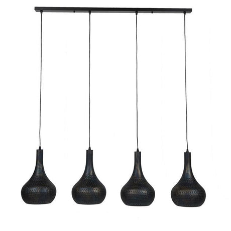 Hängelampe Aya 4 Schwarz-Braun DH Innenraum Braun LxBxH 123x45x28 Schwarzbraun Weiß Foto Vorderansicht