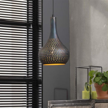 Hängelampe Aya 1 Schwarz-Braun DH Innenraum Braun LxBxH 46x28x27 Schwarzbraun Ambientefoto schräge Vorderansicht