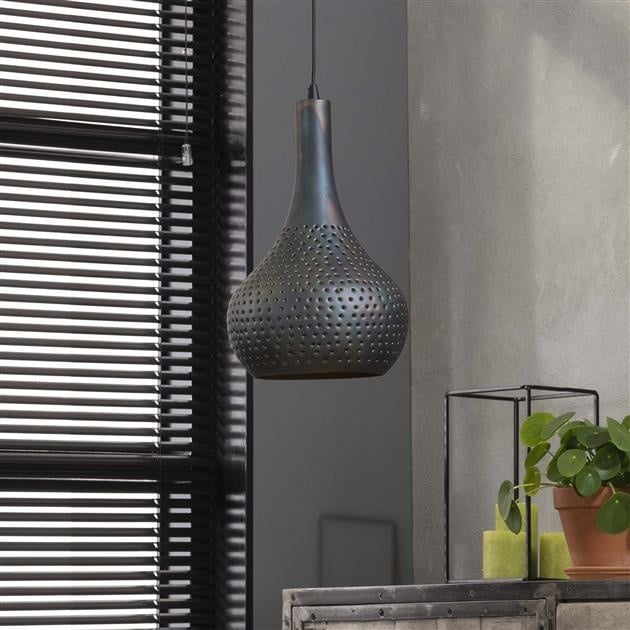 Hängelampe Aya 1 Schwarz-Braun DH Innenraum Braun LxBxH 46x28x27 Schwarzbraun Ambientefoto schräge Vorderansicht