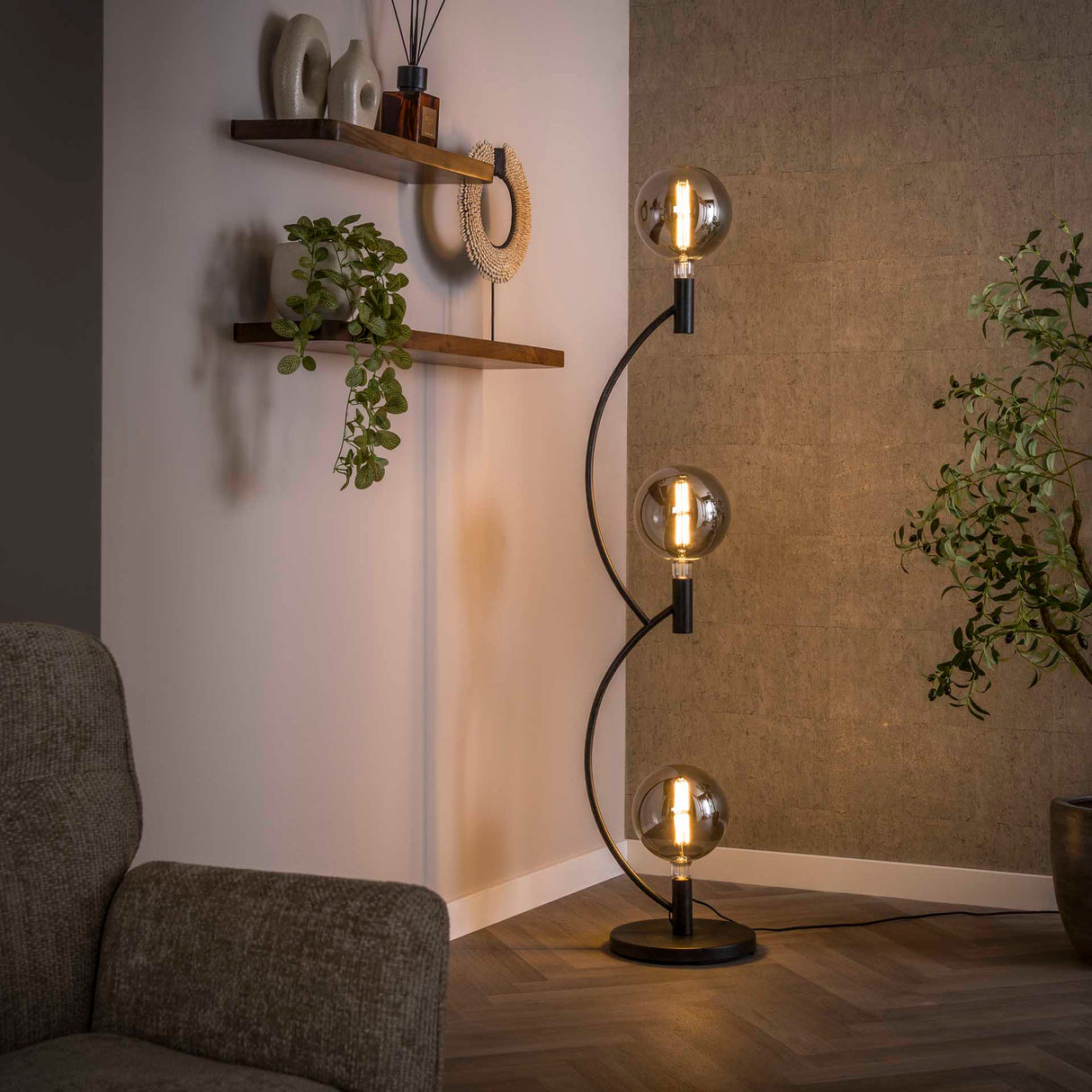 Vloerlampen - Niro vloerlamp 3 - lichts Zwart - Dimehouse