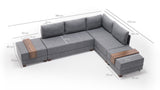 Banken - Slaapbank grijs stof - XXL 280 x 210 - Rechts - Fly - Dimehouse