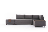 Banken - Slaapbank taupe stof - XXL 280 x 210 - Rechts - Fly - Dimehouse