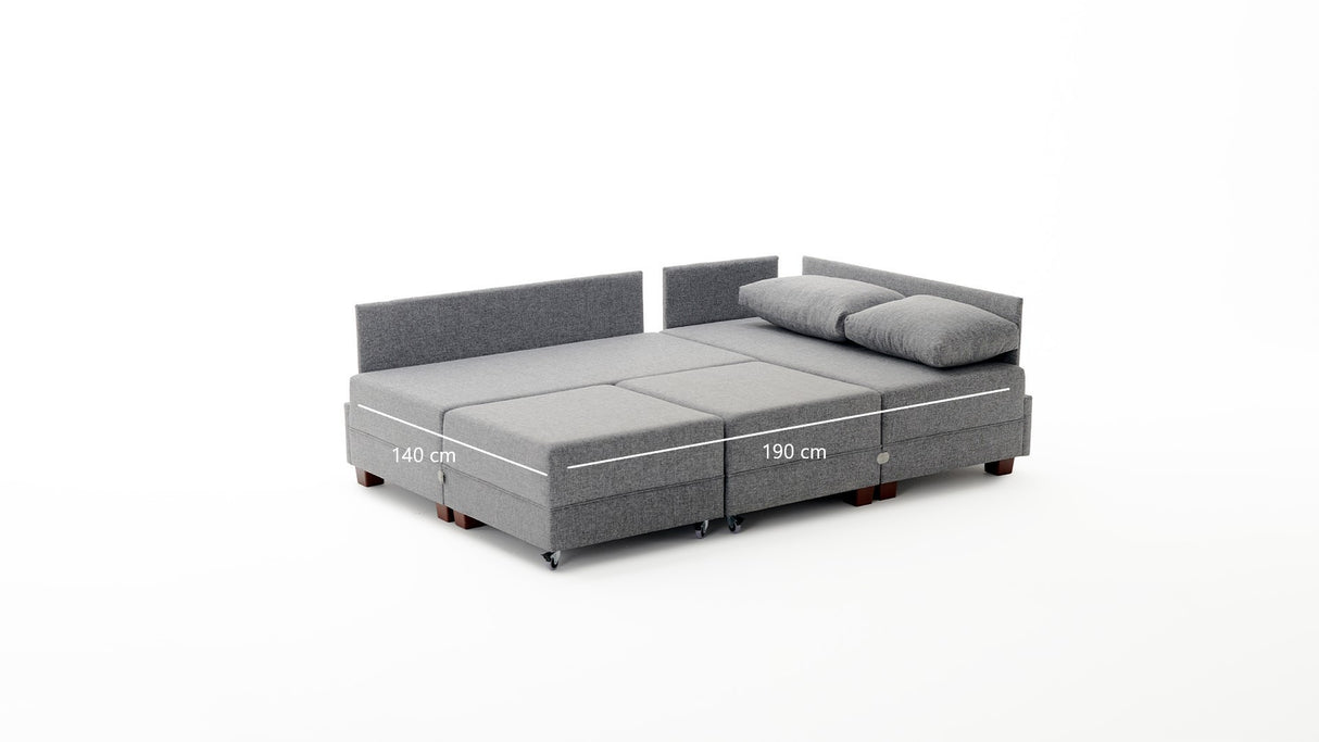 Banken - Slaapbank rood stof - XXL 280 x 210 - Rechts - Fly - Dimehouse