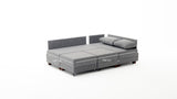 Banken - Slaapbank rood stof - XXL 280 x 210 - Rechts - Fly - Dimehouse