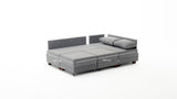 Banken - Slaapbank rood stof - XXL 280 x 210 - Links - Fly - Dimehouse