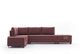 Banken - Slaapbank rood stof - XXL 280 x 210 - Links - Fly - Dimehouse