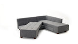Banken - Slaapbank grijs stof - XL 280x206 cm - met wielen - Rechts - Manama - Dimehouse