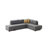 Banken - Slaapbank grijs stof - XL 280x206 cm - met wielen - Rechts - Manama - Dimehouse