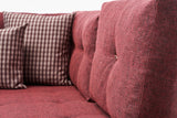 Banken - Slaapbank rood stof - XL 280x206 cm - met wielen - Rechts - Manama - Dimehouse